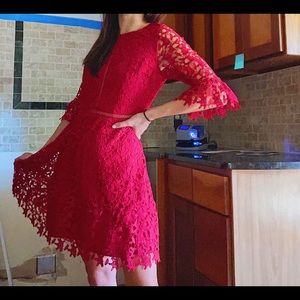 Red lace lulus dress